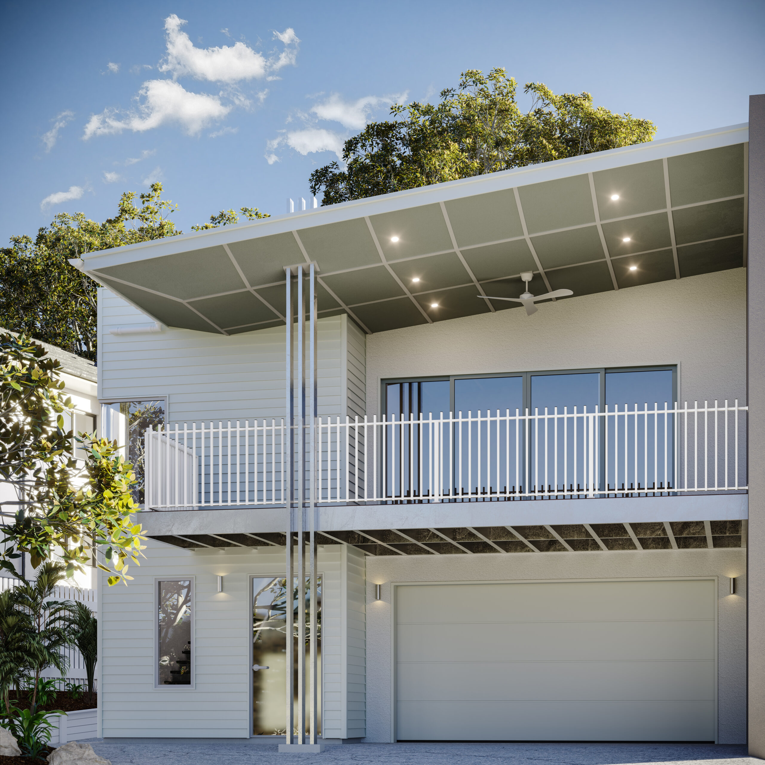 Batten Balustrade Pearl White