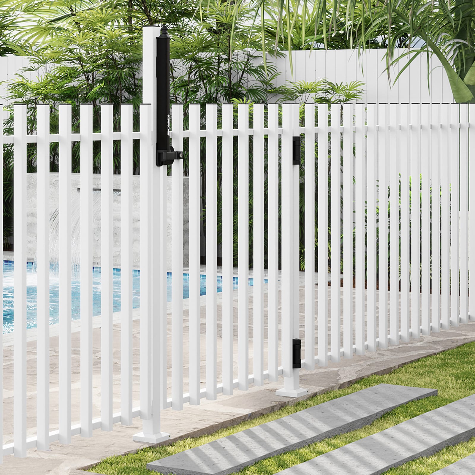 Pool Batten Fence White