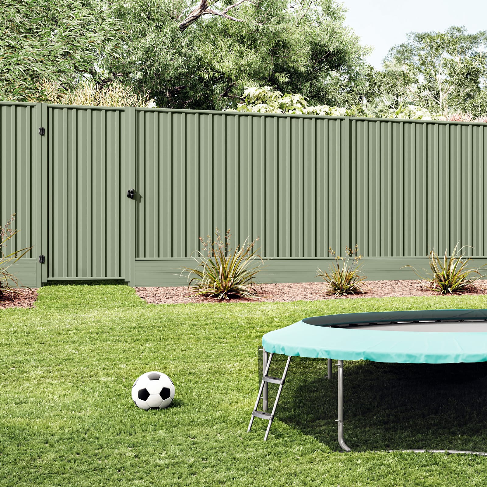 Colorbond Gate Converter Sleepers Backyard 1 Pale Eucalypt