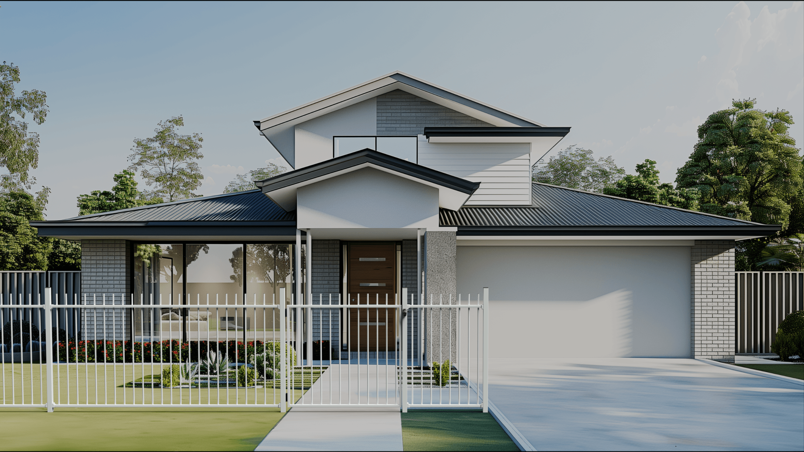 Garden Picket Surfmist Fence