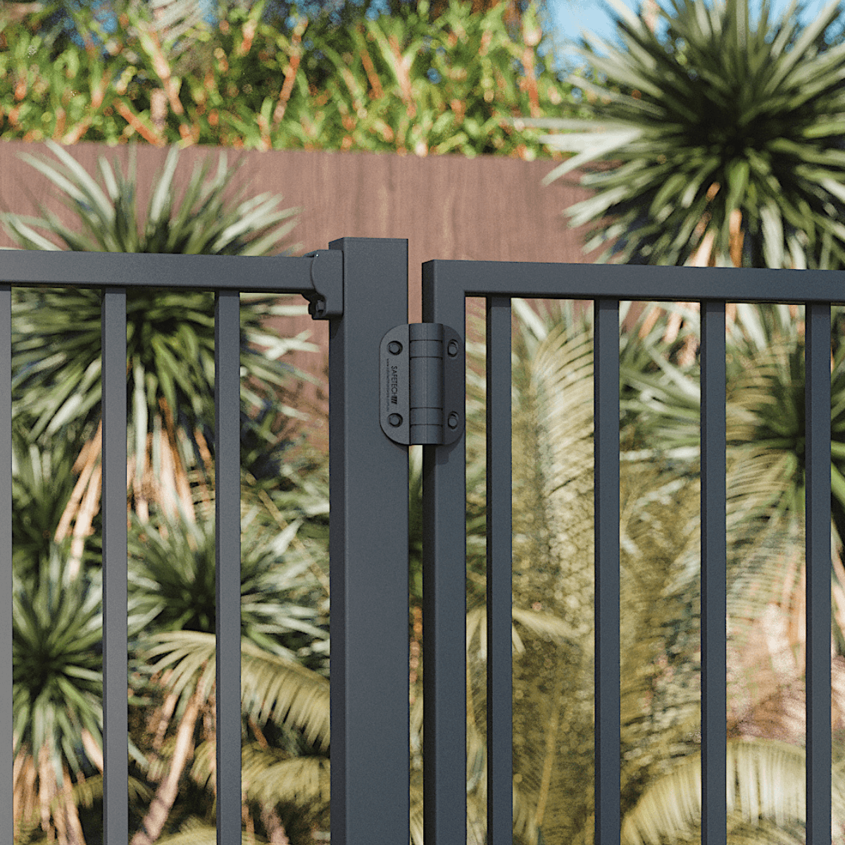 ProtectorAl Flat Top Square Picket Black Gate