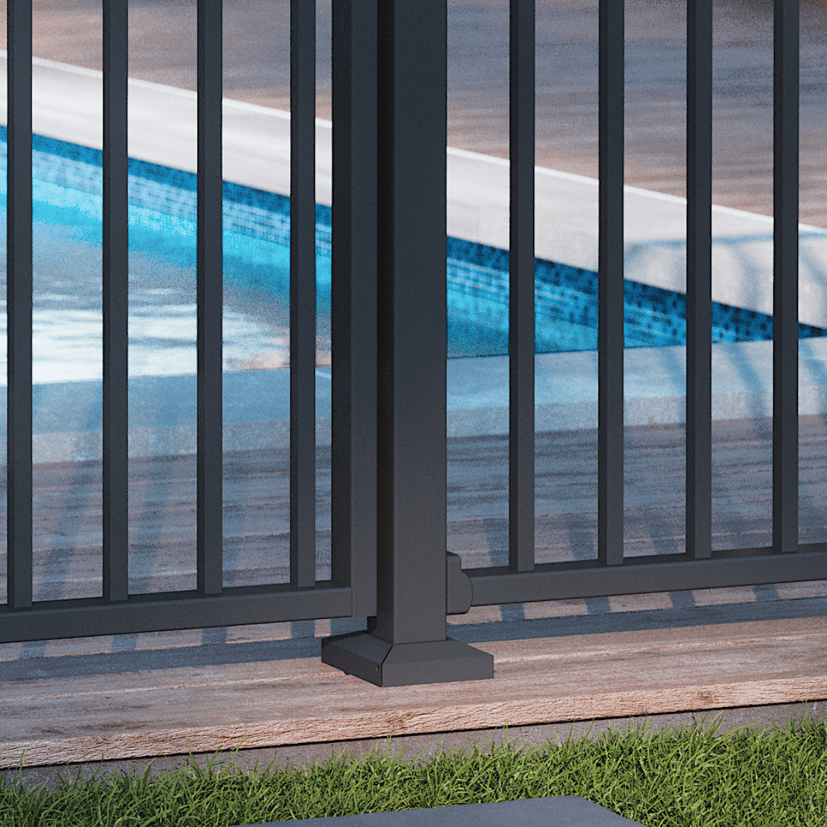 ProtectorAl Flat Top Square Picket Black Domical Covers